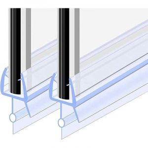 Joint de porte de douche en une pi&egrave;ce 70CM 2PCS pour verre 4-6mm, joint de douche barri&egrave;re pliante, joint de remplacement, joint de porte de douche