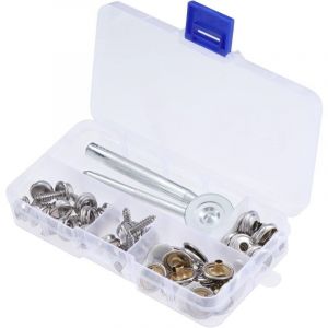 [JAMAIS UTILIS&Eacute;] 15 Ensemble Bouton Pression Vis, 15 mm Bouton Pression &agrave; Visser, Boutons Pression Metal avec 3 Outils de Fixation, Boutons Pression