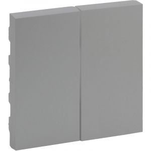 Cl&eacute; double Nilo&eacute; Step pour interrupteur et interrupteur Legrand aluminium 864305