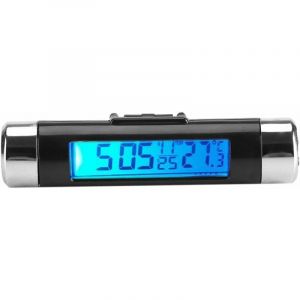 Ensoleille - Voiture lcd Numérique Clip Thermomètre Horloge Numérique led Horloge De Voiture Thermomètre Véhicule Tableau De Bord Horloge