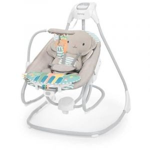 INGENUITY Balancelle &eacute;lectrique et transat a bascule 4 en 1 Sylvi. Evolutif avec un jeu piano b&eacute;b&eacute; inclus