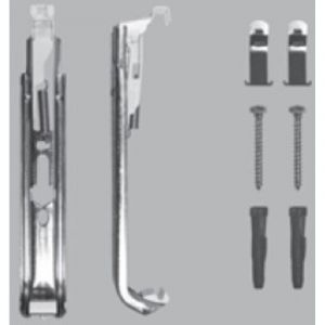 Jeu (ensemble complet) de suspensions de rail MCA-D pour radiateurs panneaux sans crochets, hauteur 200 mm, type 21s/22 : PLINT (CV), PLINT P (FCV),