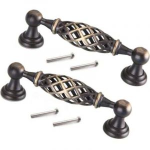 2 Pi&egrave;ces Oiseaux en M&eacute;tal pour Tiroirs, L'armoire Poign&eacute;e de Cage, Poign&eacute;e de Meuble en Bronze Antique, Poign&eacute;e de Tiroir Creuse, pour Armoires de