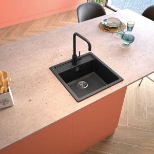 CAREA - Evier &agrave; encastrer ESSENTIA Noir
