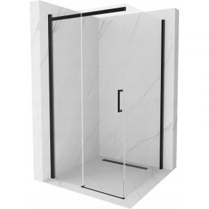 Mexen - Omega cabine de douche coulissante 100 x 100 cm, transparent, noire - 825-100-100-70-00