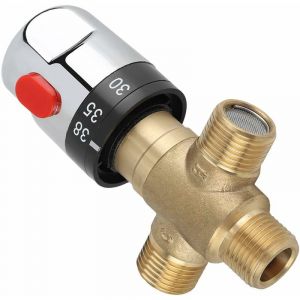 Mitigeur thermostatique 3 voies en laiton pour systèmes de douche Vanne de régulation de la température du chauffe-eau Type 3