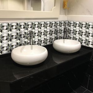 Sticker Mural Carrelage adhésif Cuisine Salle de Bain - 9 stickers carreaux de ciment authentiques sophinia - 9stickers15x15cm