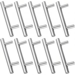 Lot de 10 Poignee de Meuble Cuisine,Poignee Meuble Poignee Porte Cuisine Acier Inoxydable Poign&eacute;e Tiroir Entraxe 64mm Poign&eacute;e Placard Cuisine,Surface
