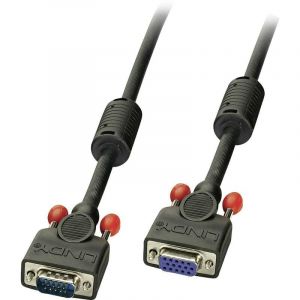 Rallonge Lindy vga Fiche mâle vga 15 pôles, Prise femelle vga 15 pôles 1.00 m noir 36392 Câble vga C231481