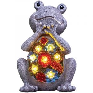 Statue De Grenouille Solaire Decoration Jardin Exterieur - Sculptures de Grenouilles Deco avec Lampe led Solaire pour Exterieur Idee Cadeau Femme