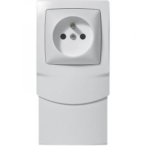 Legrand - Cadre saillie 1 poste avec prise de courant pour moulure 16mm