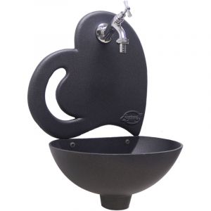 Fonderia Bongiovanni - Fontaine murale Afrodite pour jardin extérieur avec robinet en laiton chromé