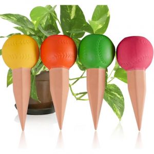 Oyas a Planter Terre Cuite, 4 Pi&egrave;ces Arrosage Goutte &agrave; Goutte Ollas Terre Cuite Arrosage Automatique Plantes Irrigation Goutte a Goutte Bouteille