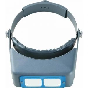 Bandeau Loupe Mains Libres Bijoutier Loupe Monture Tête Casque Loupe Visière Verre Optique 4 Lentilles Remplaçables pour Lecture, Réparation