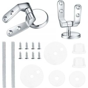 Charniere Abattant wc, Kit Fixations Remplacement pour wc Abattant, Charnière wc Fixations, pour Sièges de Toilette en Résine de Bois - 2 Pcs - Lntyq