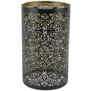 Abat-Jour Sculpture Creuse Abat-Jour En Fer Forgé Abat-Jour En Fer Table Circulaire Abat-Jour Moderne En Métal Cylindrique Motif Circulaire E27 E26