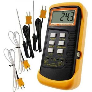 Rapanda - Thermom&egrave;tre de type k avec capteur thermocouple 1300&deg;C (filaire et acier inoxydable) (&deg;c,&deg;f et k avec 4 thermocouples)