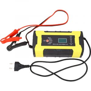 TONYSA Chargeur de batterie 12 V/24 V pour voiture et moto, chargeur intelligent au plomb avec &eacute;cran LCD, pour batteries au plomb de 2 Ah &agrave; 150 Ah.