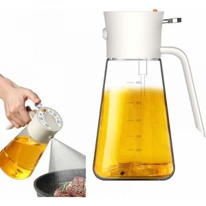 Sunxury - Spray Huile Cuisine,Vaporisateur d'olive Bouteille,Vaporisateur d'huile et de vinaigre,Distributeur d'huile d'olive en verre 2 en 1 avec