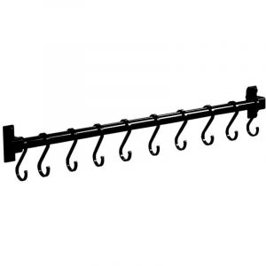 Qiyao - Barre de Cuisine Aluminium Barre Murale Porte Ustensiles de Cuisine avec 7 Crochets,pour Salle de Bain Placards Meuble Chambre