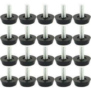 20pcs Pieds de Nivellement Meuble Réglable Pied Réglable Patinn Meuble Jambe Pied de Table Chaise Base Protection Plancher Vis Glisse 23mm x M6 x 19mm