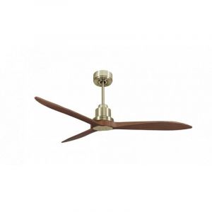 Klassfan - Tenerife Ring - Super destratificateur et ventilateur dc 132 cm Laiton pales bois sombre sans Lumi&egrave;re 25 &agrave; 35 m&sup2;