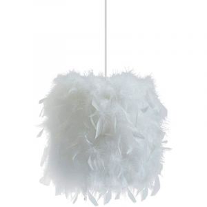 Stoex - Lustre D'Int&eacute;rieur Moderne &Oslash;23CM Lampe &agrave; Suspension Romantique Nordique Suspension Luminaire En Plumes Blanches Pures E27