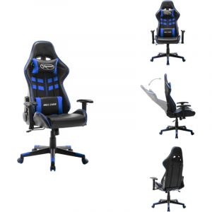 Vidaxl - Chaise de jeu Noir et bleu Cuir artificiel - Chaise Gaming - Chaise Gamer - Fauteuil Gaming - Chaise Ergonomique - Chaise Ordinateur