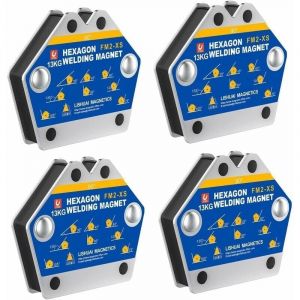 Aimant Soudure, 4 PCS Soudure Aimant Force de Maintien 13kg de Soudure Equerre de Support Positionneur Magn&eacute;tique 30&deg;,45&deg;,60&deg;,75&deg;,90&deg;,105&deg;-LIAIKI
