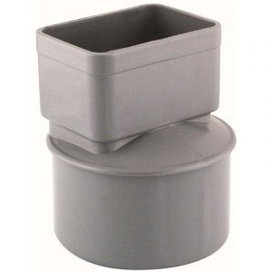 Raccord / Manchon PVC &Oslash; 100 pour descente gouttiere Aluminium 82 x 56 mm