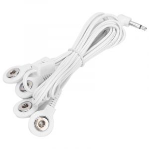 10 c&acirc;bles conducteurs d'&eacute;lectrodes de 3,5 mm pour appareil TENS de physioth&eacute;rapie (4 boutons)