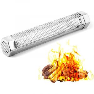 Tube fumoir pour barbecue - Acier inoxydable - Pour barbecues &agrave; granul&eacute;s - Tube fumoir hexagonal - Fumoir &agrave; froid pour tous types de barbecues - 30 cm