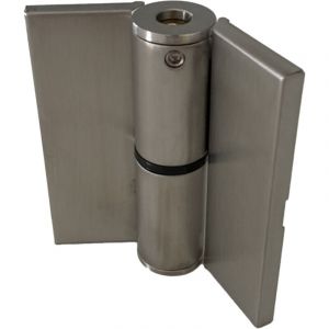 Homewell - Paumelle &agrave; ressort gauche en acier inoxydable avec cache vis pour cabines sanitaires