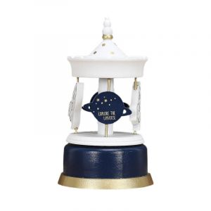 Paris Prix - Carrousel Musical 'Enfant Garçon' 20cm Bleu