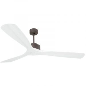 Modulo de KlassFan - Super destratificateur et ventilateur DC 166 cm Chocolat pales bois blanc sans Lumi&egrave;re 30 &agrave; 60 m&sup2;