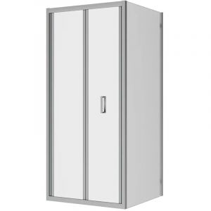 Cabine de douche 70x90 cm Cabine de douche angulaire Ouverture livre avec paroi fixe Profil&eacute;s aluminium Chrome Verre transparent 6mm h190