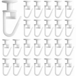 Parkside - 50 Pièces Glisseur pour Rail Rideau ,Glisseurs pour Rail à Rideaux Crochets à Clapser Crochets de Rideau pour Rails de Rideau de Type Rail
