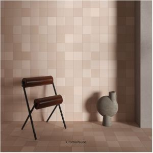 Carrelage gr&egrave;s c&eacute;rame effet cama&iuml;eu CROMA 15x15cm 15x15 cm Rose - Mat - bo&icirc;te de 0.48 m2