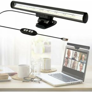 LED Lampe Ordinateur Portable, Lampe Laptop pour Vid&eacute;oconf&eacute;rence, Lampe d'&eacute;tabli, Lampes USB Screenbar avec 10 Luminosit&eacute; / 3 Temp&eacute;ratures de