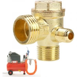 Clapet Anti Retour Compresseur 3 Voies Filetage 20 16 10mm Clapet Anti-Retour Piece pour Compresseur d'air de Soupape de Retenue 90 &deg; M&acirc;le Filet&eacute;