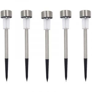 Lot de 5 bornes solaires &agrave; LED lampes de jardin &agrave; planter，lumi&egrave;re blanche