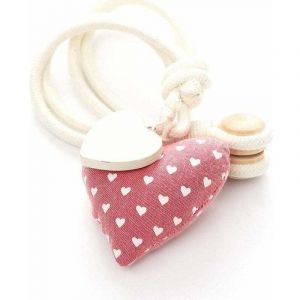 Lot de 2 embrasses de rideaux magn&eacute;tiques : en corde de coton et lin naturel (forme de c&oelig;ur) avec boucle, pour rideaux de fen&ecirc;tre/chambre d'enfant,