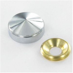 Vis Express - Rosace conique ou cache vis (1 rosace et 1 cuvette de vis) Laiton chrome Diamètre 15 Pour Vis M5-30 pièces