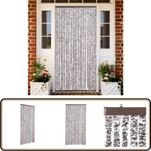 Vidaxl - Rideau anti-mouches marron et beige 100x200 cm chenille - Rideau Anti-moustique - Rideau Insecte - Protection Contre Les Insectes - Intimité