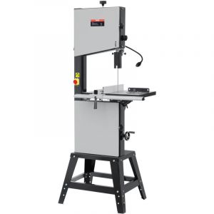 Scie a Ruban deEtabli avec Support, 340 mm, 440-846 tr/min, 1100 w, Hauteur de Coupe 330 mm, Lame Scie 2780 mm, avec Lampe de Travail, Guide Onglet,