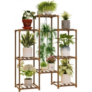 Support Plantes Int&eacute;rieur en Bois, &Eacute;tag&egrave;re Plante &agrave; Plusieurs Niveaux, Porte Plante Int&eacute;rieur et Support Plante &Eacute;chelle, Porte Plante Ext&eacute;rieur pour