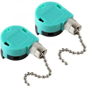 Interrupteur de ventilateur de plafond &agrave; 3 vitesses, lot de 2, interrupteur &agrave; tirette pour ventilateur de plafond, interrupteur &agrave; tirette &agrave; 4 fils,
