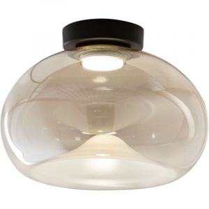 Fabas - Brena - Plafonnier rond avec led int&eacute;gr&eacute;e Luce - Applique murale led dimmable 19W - Cognac concave