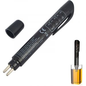 Testeur Liquide de Frein,Testeur Liquide de Frein Voiture,Stylo Testeur Liquide de Frein,Testeur de Liquide de Frein Num&eacute;rique,5 LED Indicateur Outil
