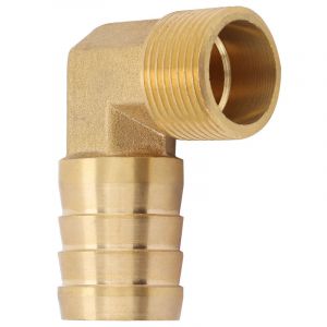 Raccord coud&eacute; en laiton &agrave; filetage m&acirc;le 3/4" avec embout cannel&eacute; pour tuyau (25 mm)